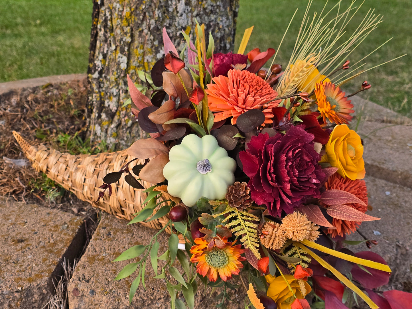 Give Thanks Wicker Cornucopia