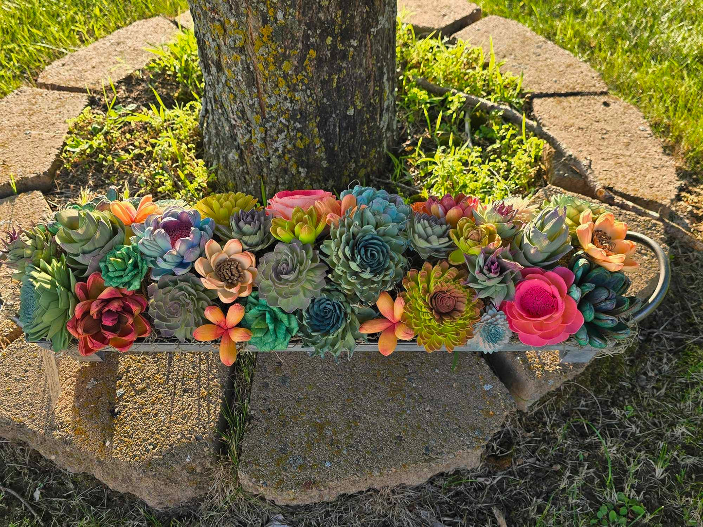 18" Galvanized Succulent Trough